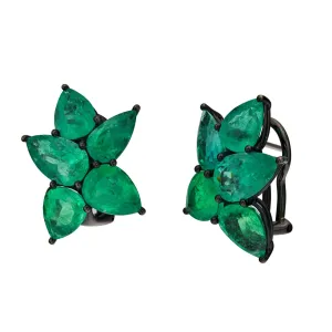 Poplar Emerald Stud Earrings