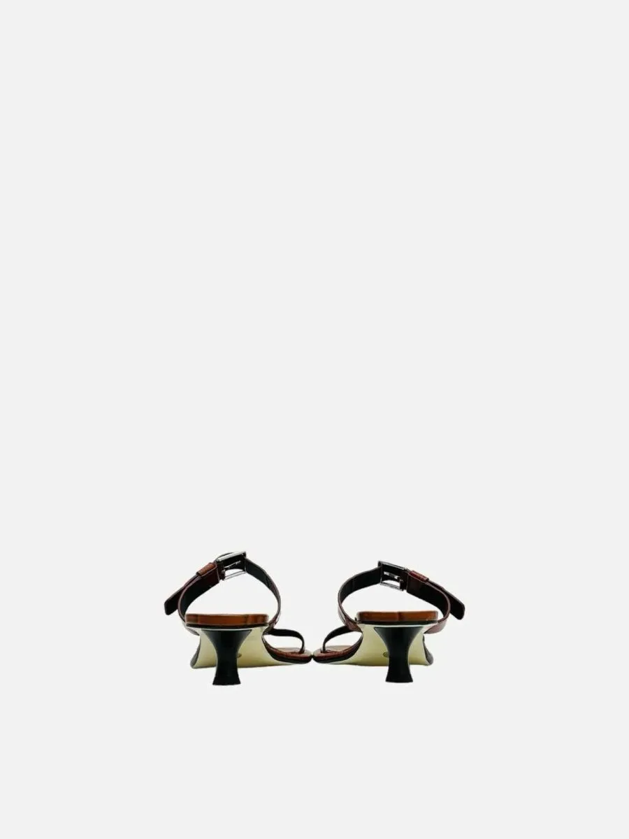 PROENZA SCHOULER Pipe Buckle Strappy Brown Mules 37