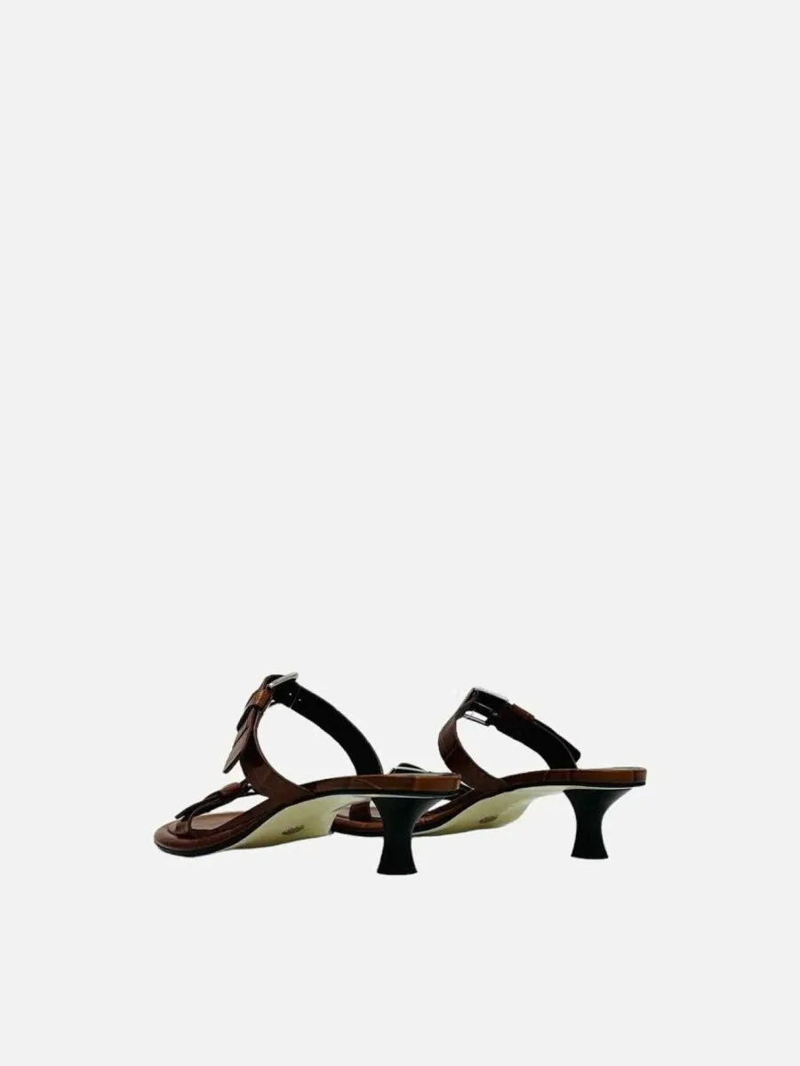 PROENZA SCHOULER Pipe Buckle Strappy Brown Mules 37