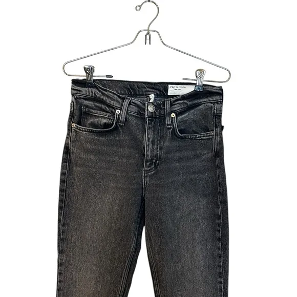 Rag and Bone Peyton Bootcut Jean Vintage Stretch Denim inky Black Sz 26 womens