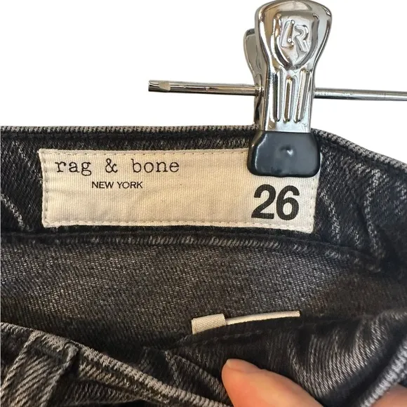 Rag and Bone Peyton Bootcut Jean Vintage Stretch Denim inky Black Sz 26 womens