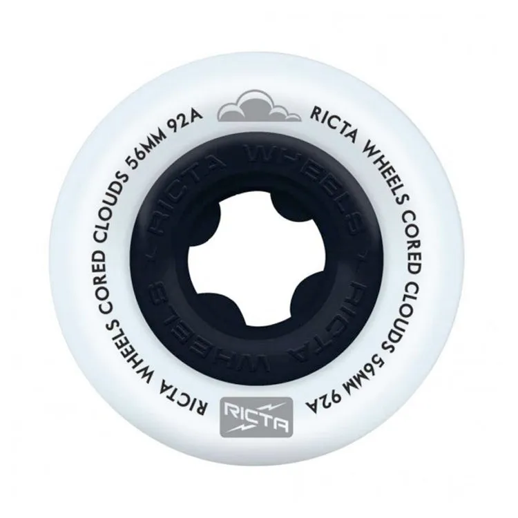 Ricta Wheels Cored Clouds Black Skateboard Wheels 92a 56mm