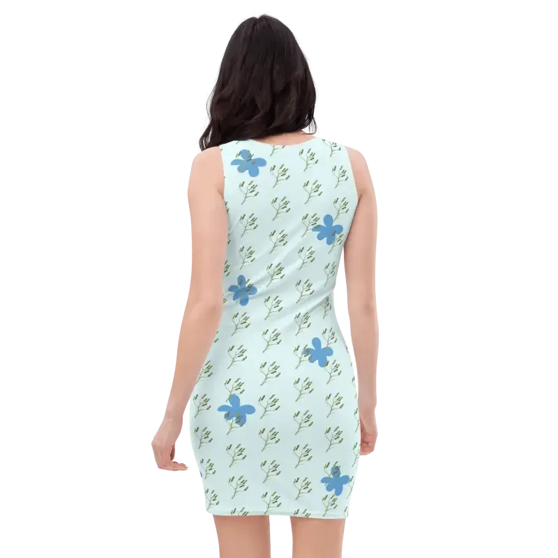 Rock the Blue Flowers Bodycon Dress Sensation