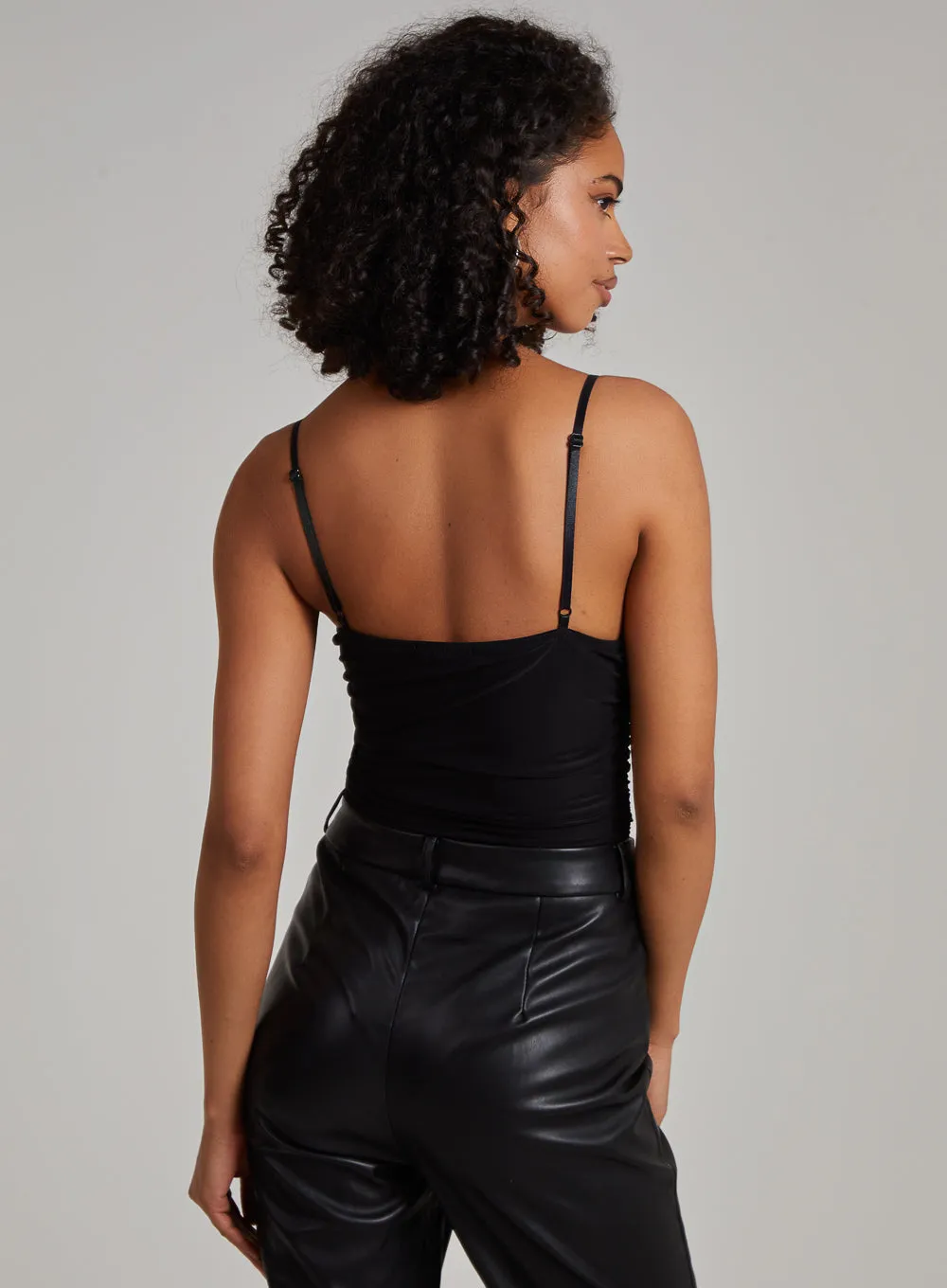 Ruched Cupped Strappy Bodysuit