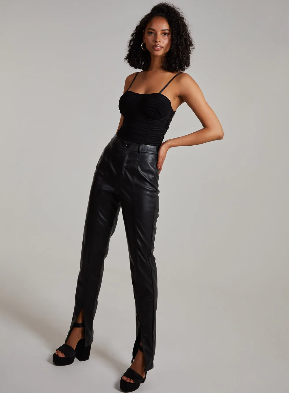 Ruched Cupped Strappy Bodysuit