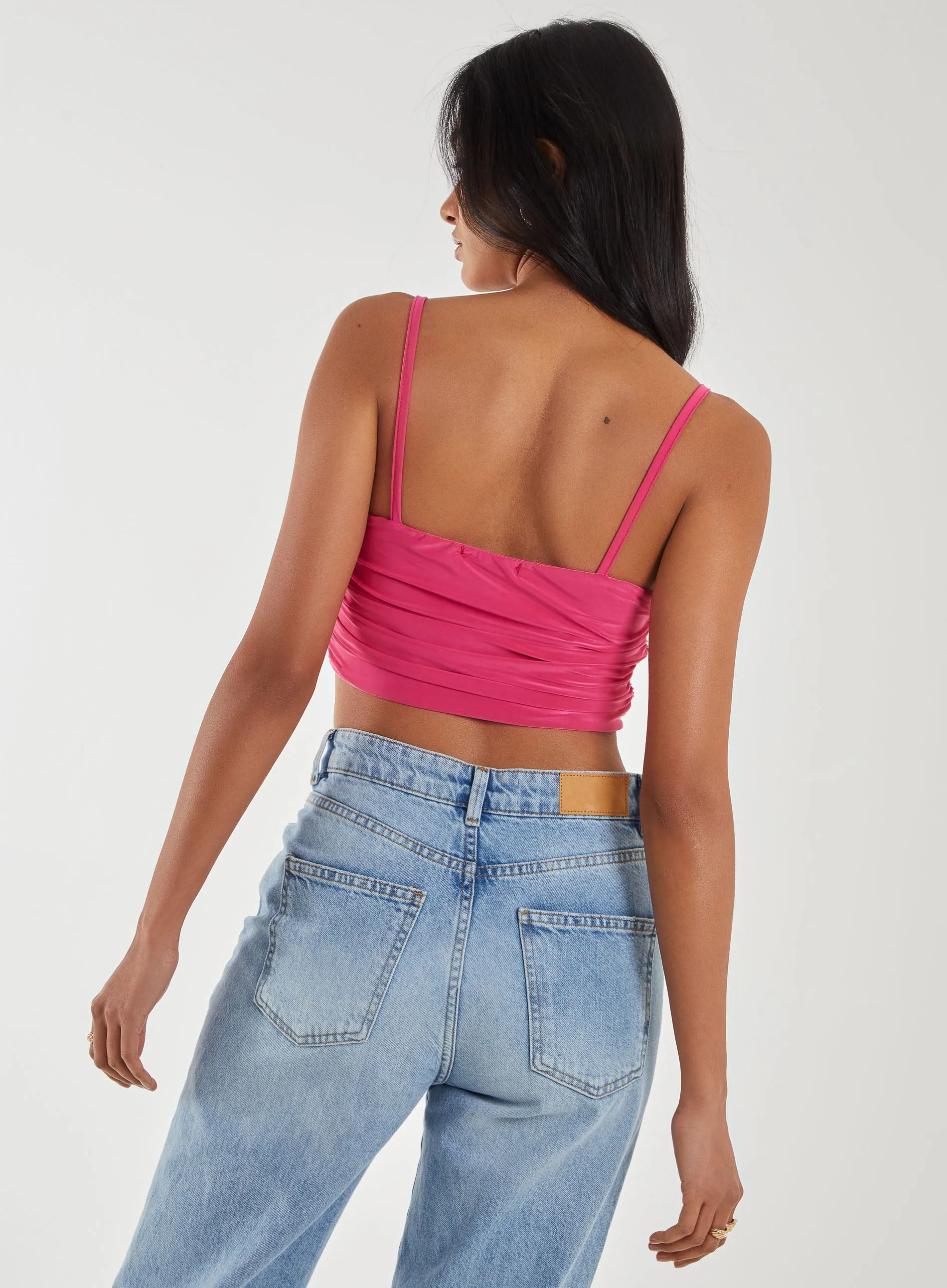 Ruched Strappy Crop Top