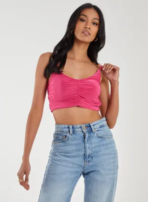 Ruched Strappy Crop Top
