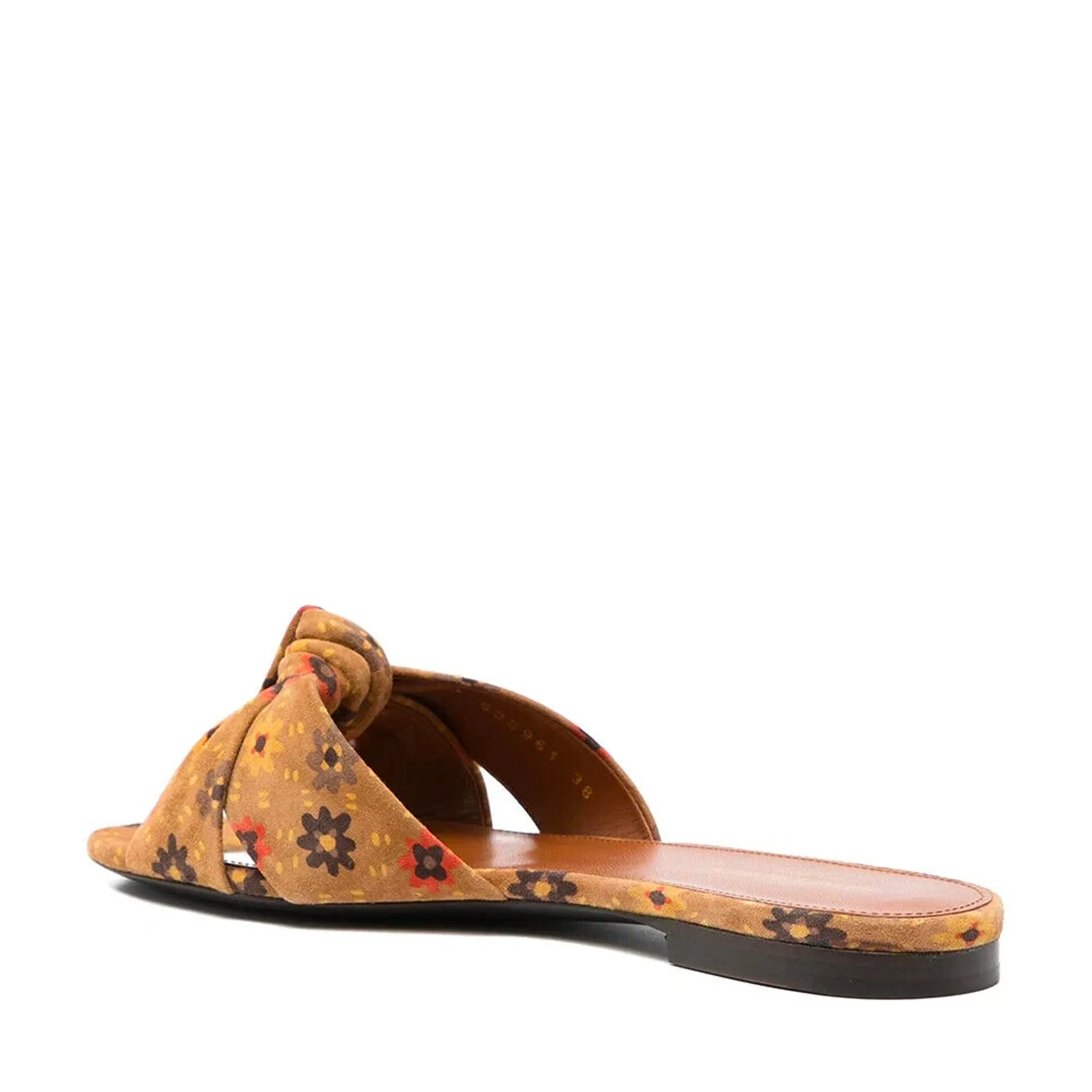 SAINT LAURENT Bianca Knotted Suede Slide Sandals - Women's