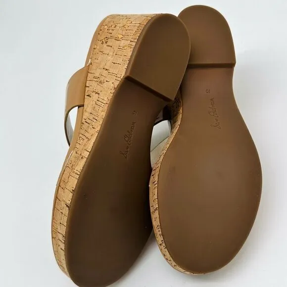 Sam edelman Yardlie Womens Patent Cork Wedge Sandals