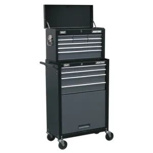 Sealey 13 Drawer Topchest & Rollcab Combination - Black/Grey - B