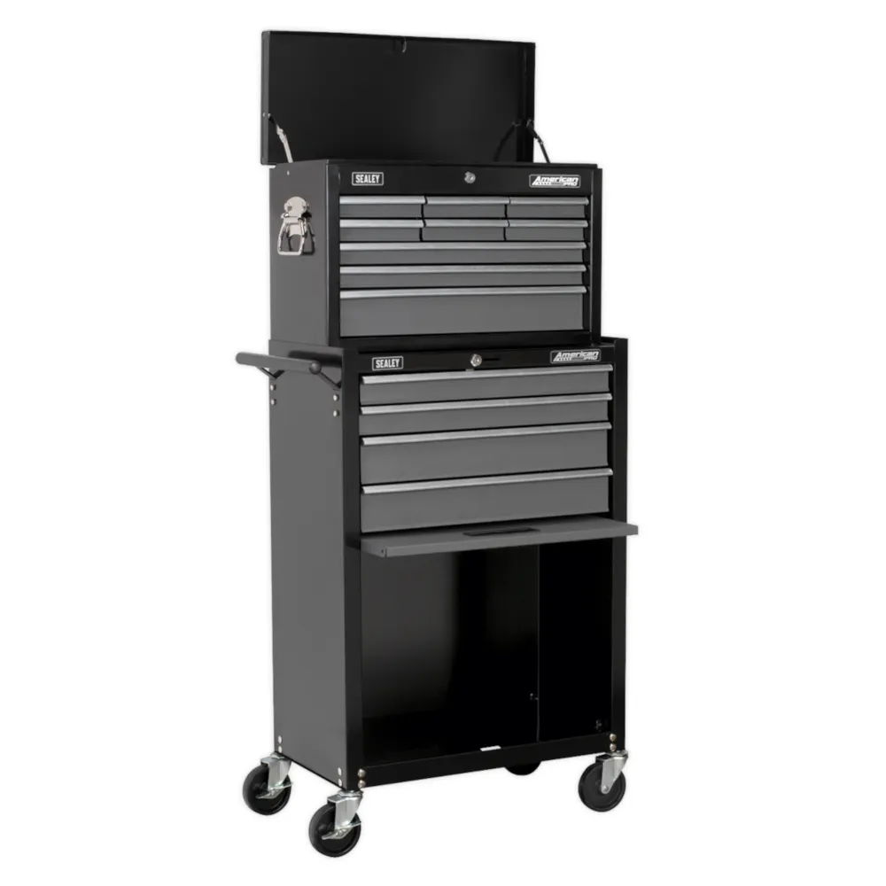 Sealey 13 Drawer Topchest & Rollcab Combination - Black/Grey - B