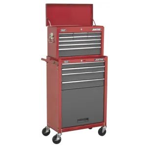Sealey 13 Drawer Topchest & Rollcab Combination - Red/Grey - A