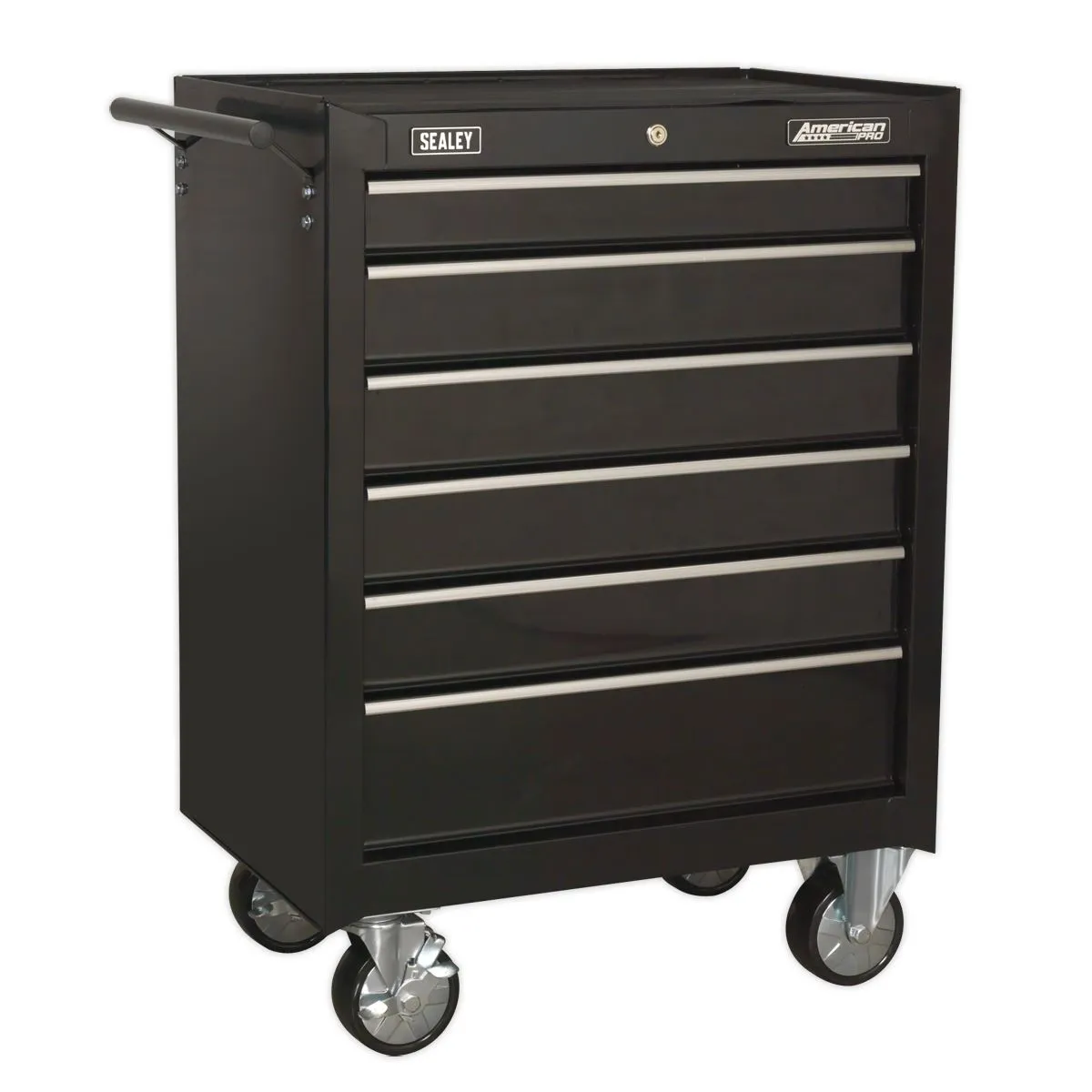 Sealey American Pro Rollcab 6 Drawer with Ball-Bearing Slides - Black
