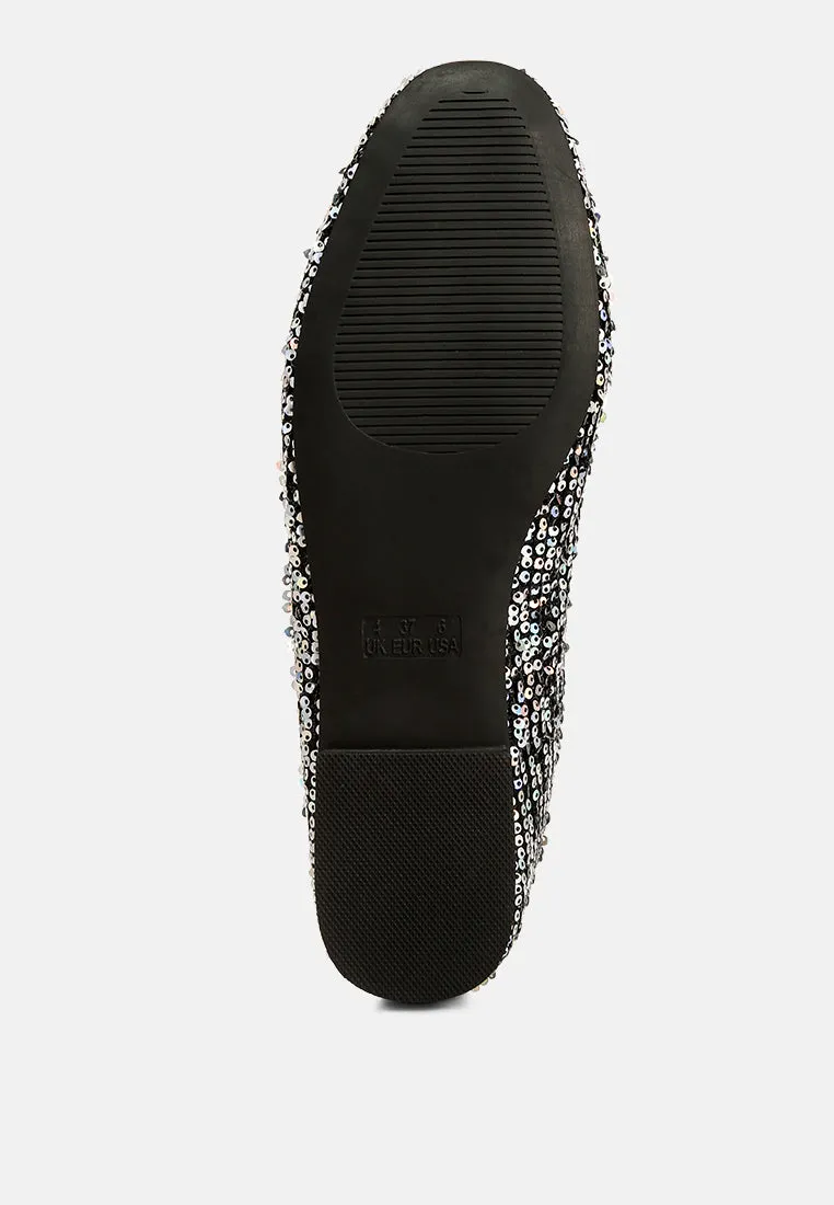 Sequin Embellished Ballet Flats