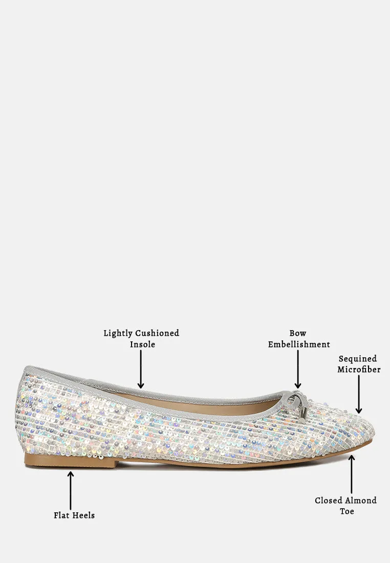 Sequin Embellished Ballet Flats