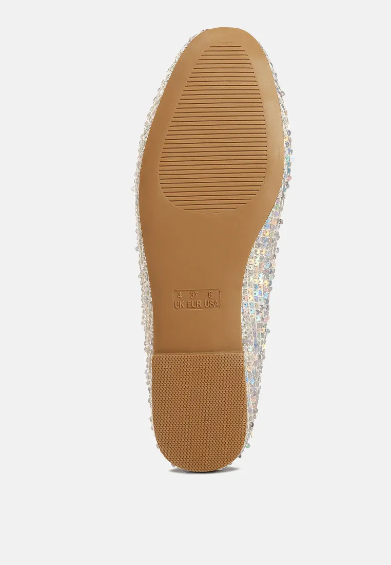 Sequin Embellished Ballet Flats