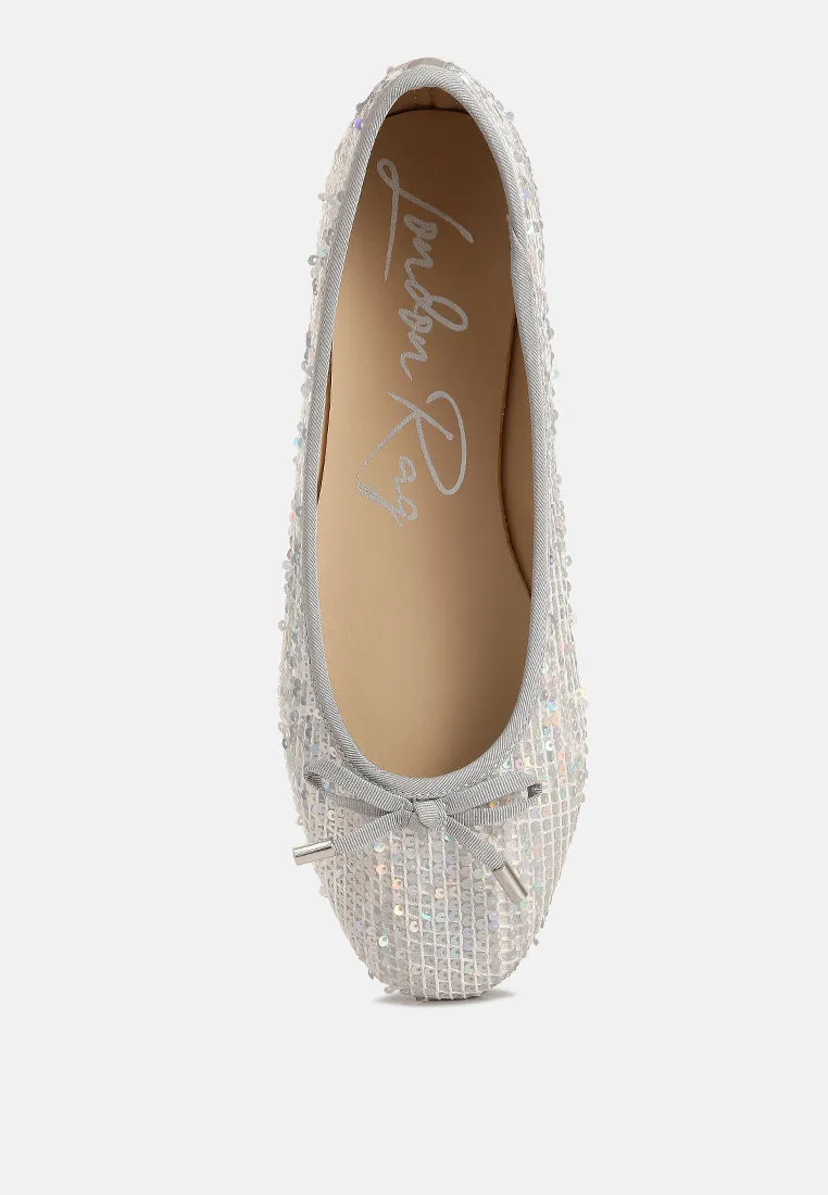 Sequin Embellished Ballet Flats