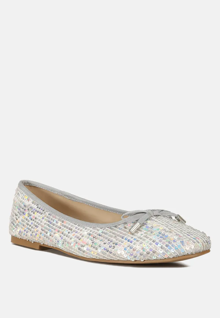 Sequin Embellished Ballet Flats