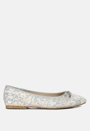Sequin Embellished Ballet Flats