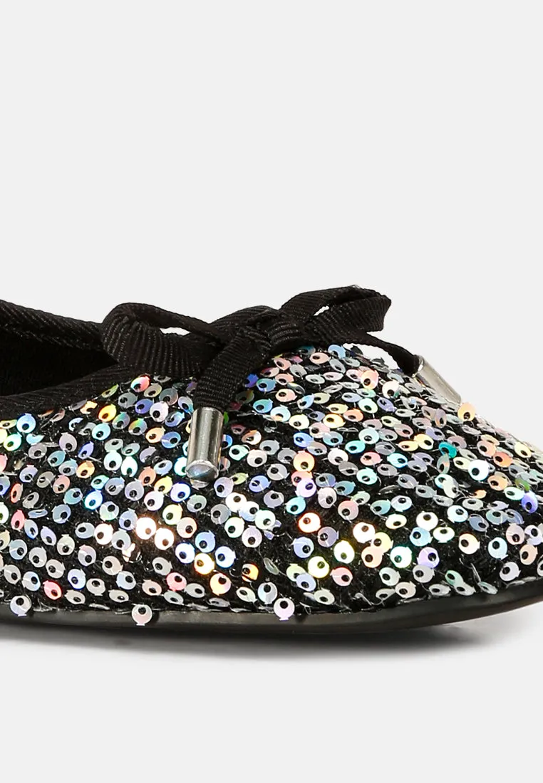 Sequin Embellished Ballet Flats