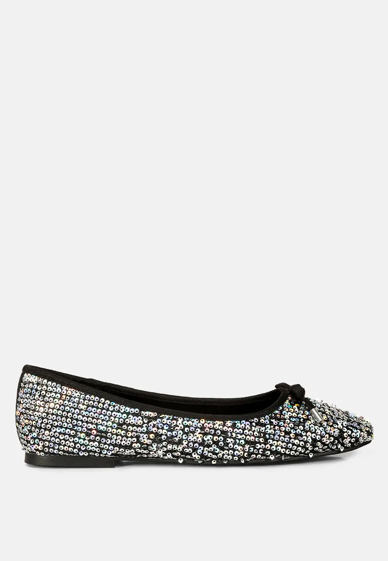 Sequin Embellished Ballet Flats