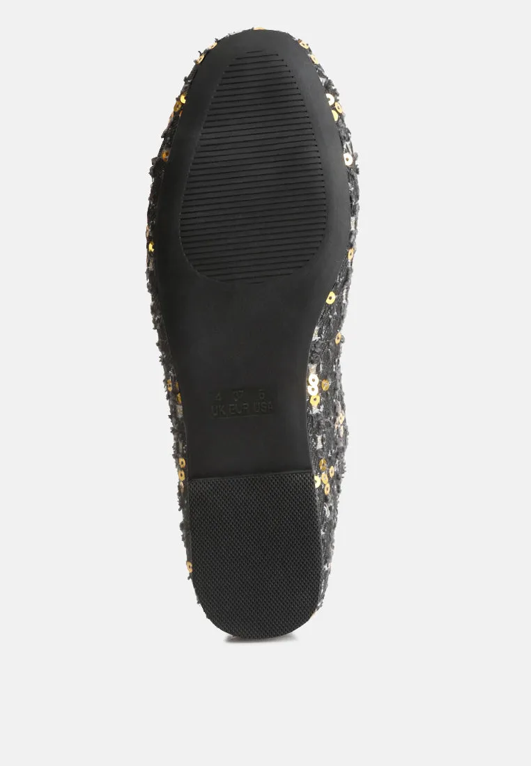 Sequin Flat Bow Ballerinas By Ruw