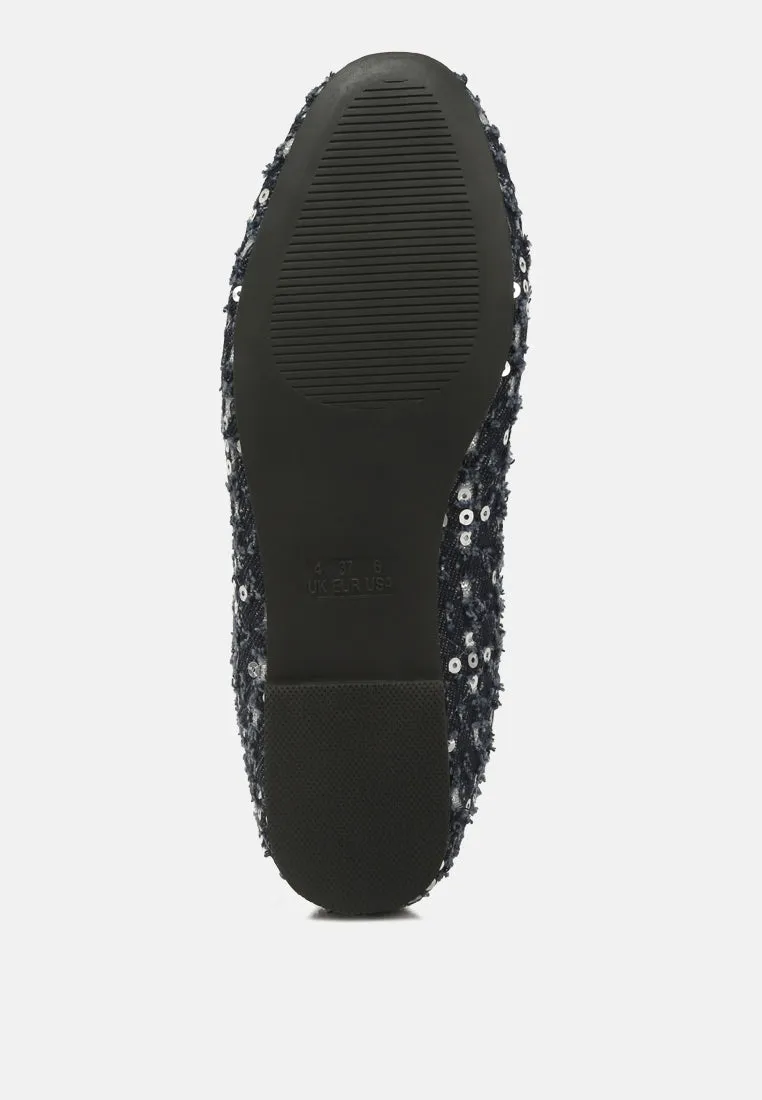 Sequin Flat Bow Ballerinas By Ruw
