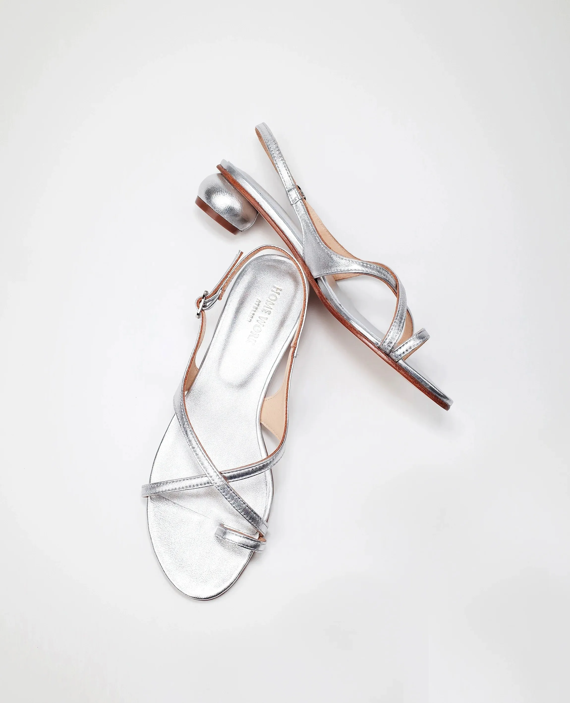 Silver Crisscross Strap Sandals