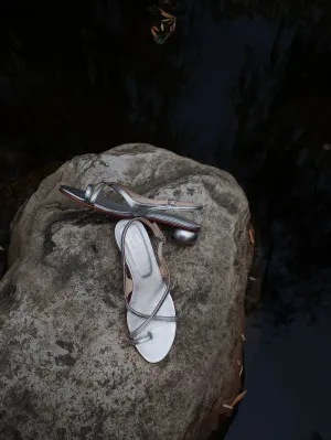 Silver Crisscross Strap Sandals