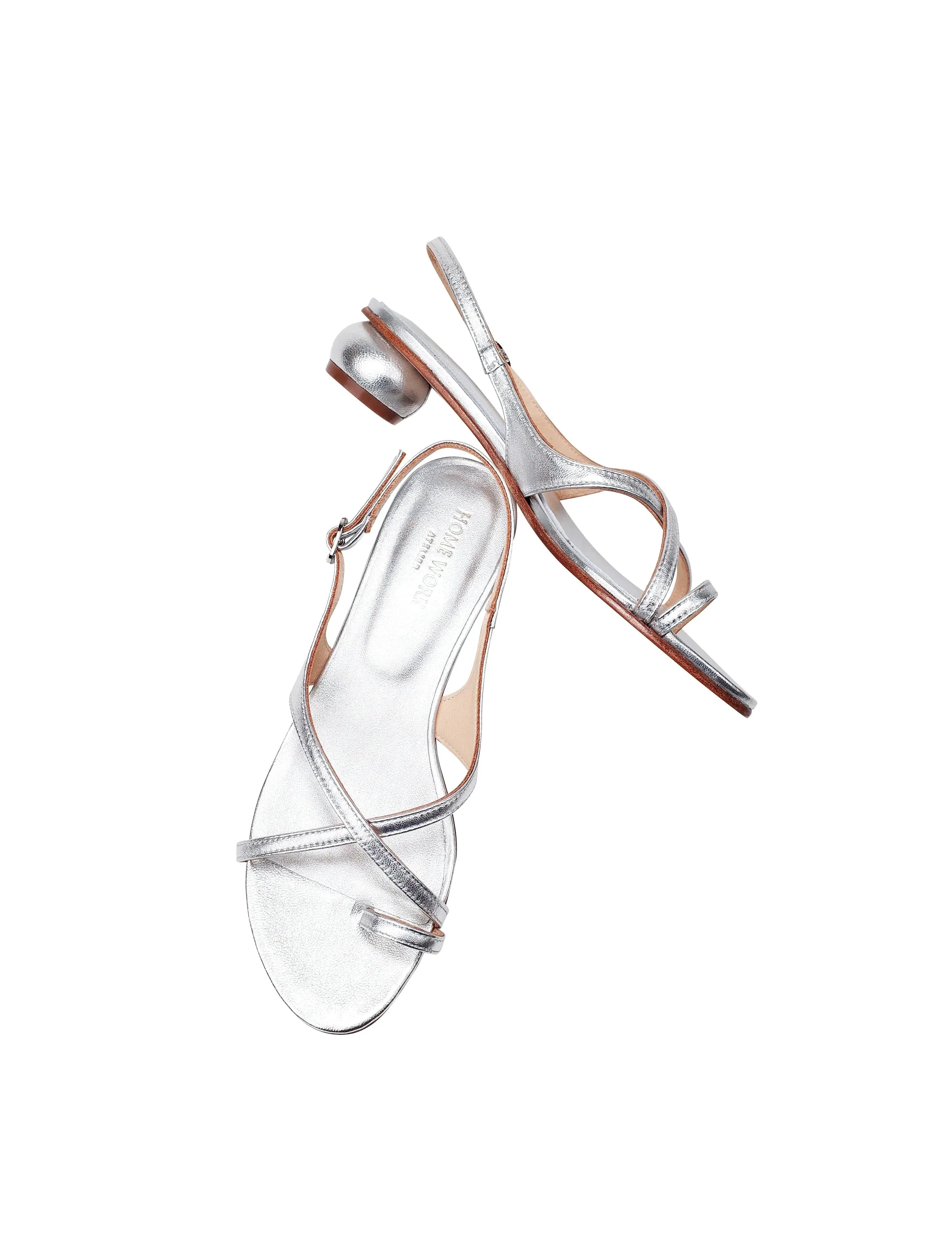 Silver Crisscross Strap Sandals