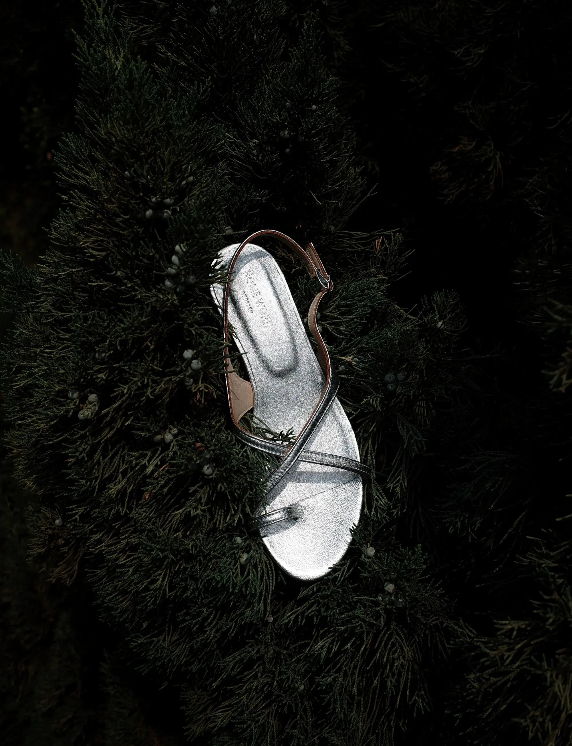 Silver Crisscross Strap Sandals