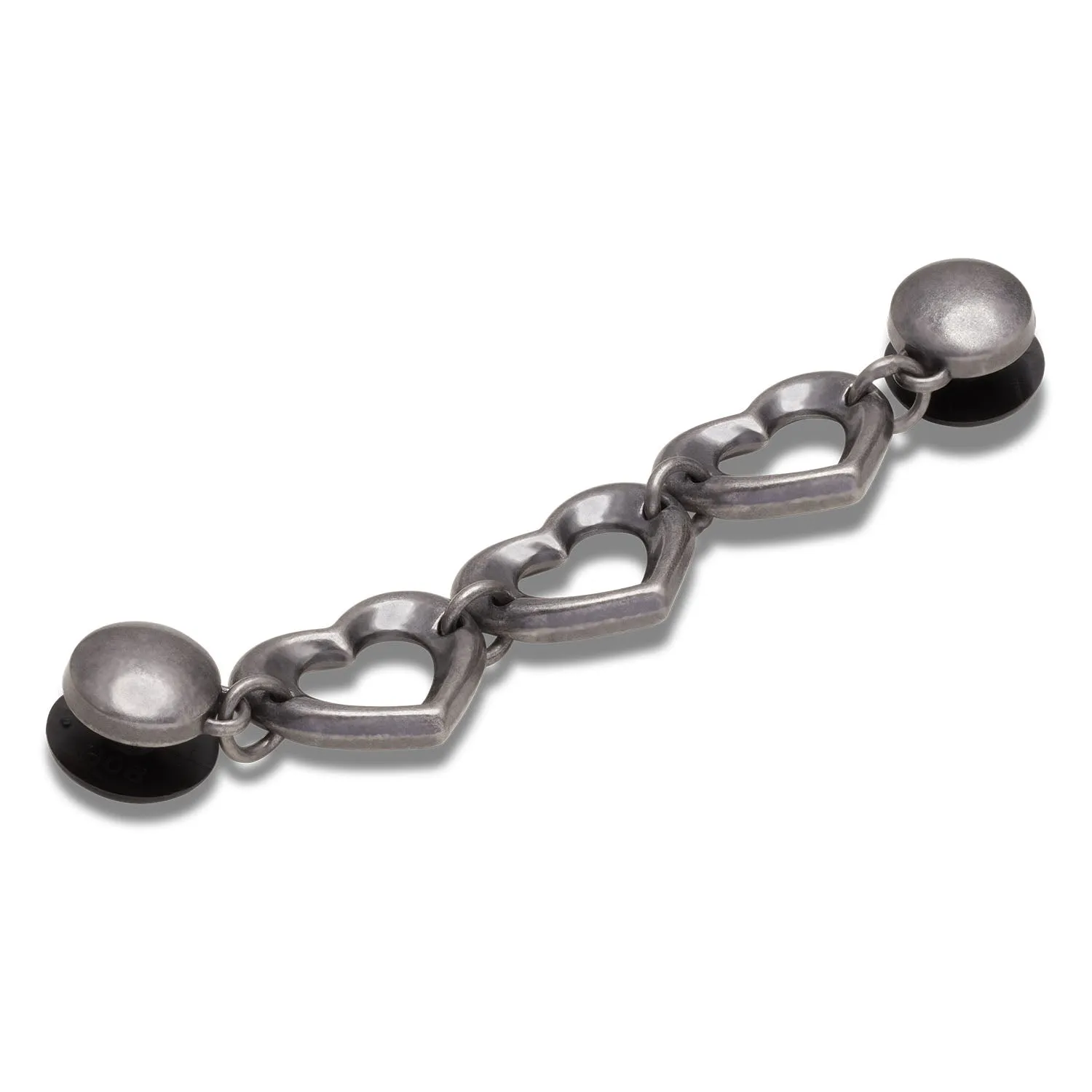 Silver Triple Heart Chain Jibbitz