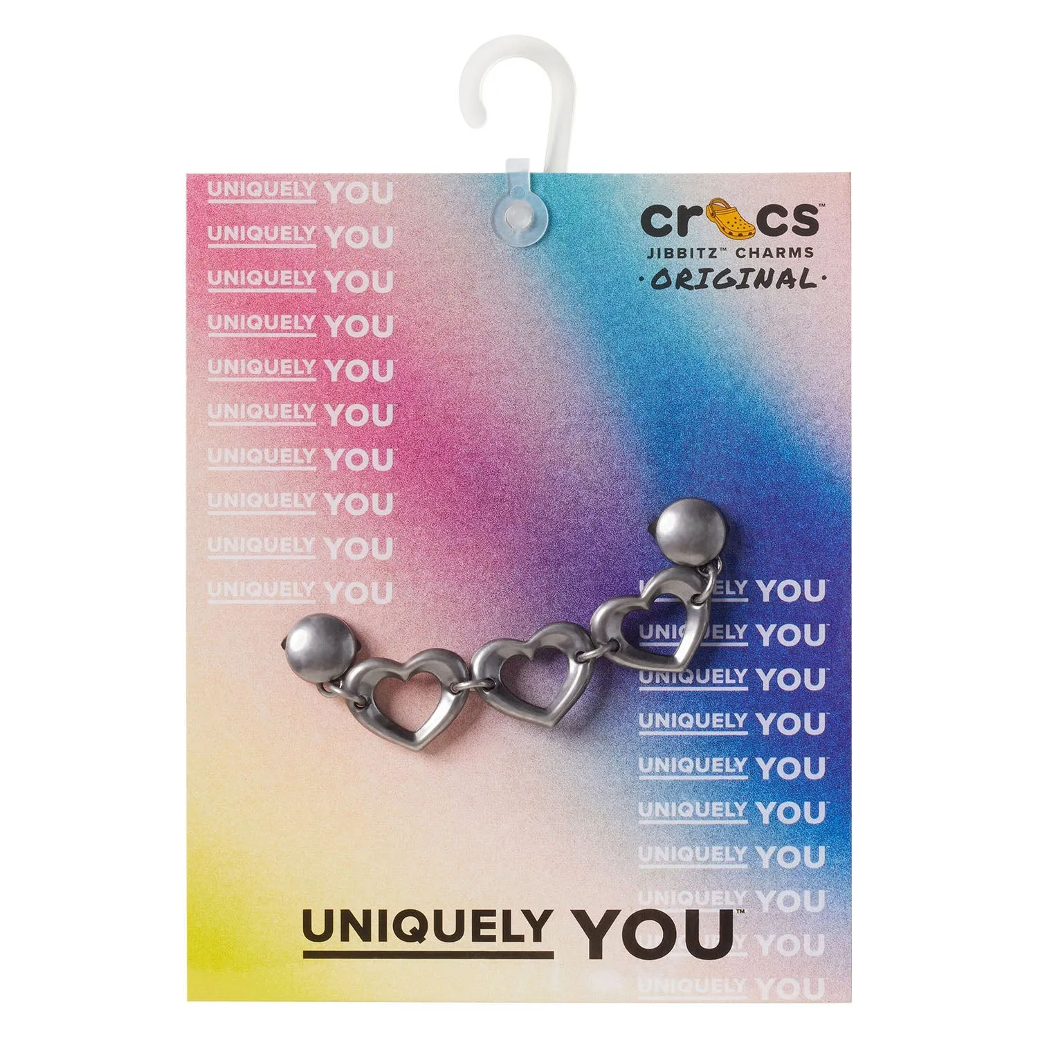 Silver Triple Heart Chain Jibbitz