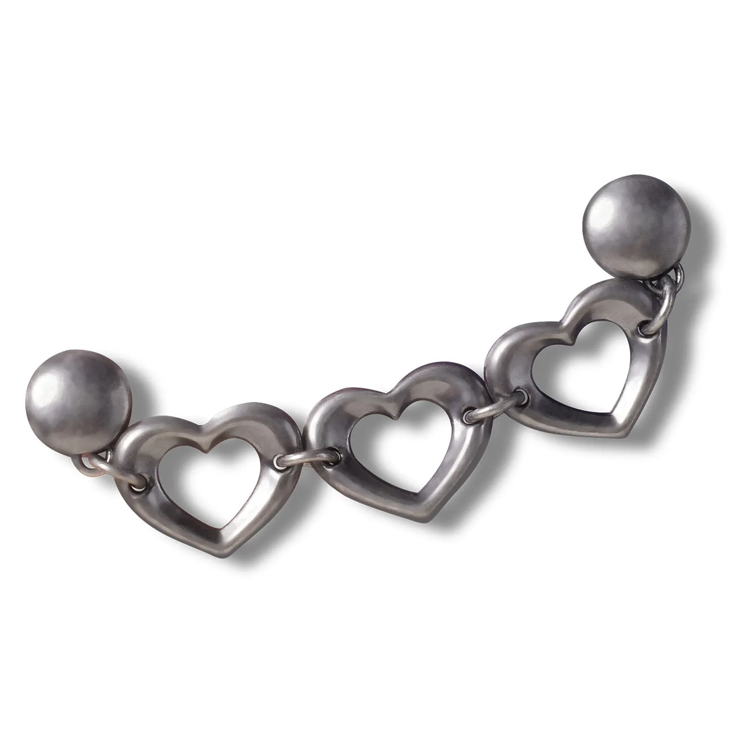 Silver Triple Heart Chain Jibbitz