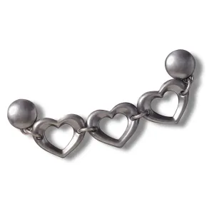 Silver Triple Heart Chain Jibbitz