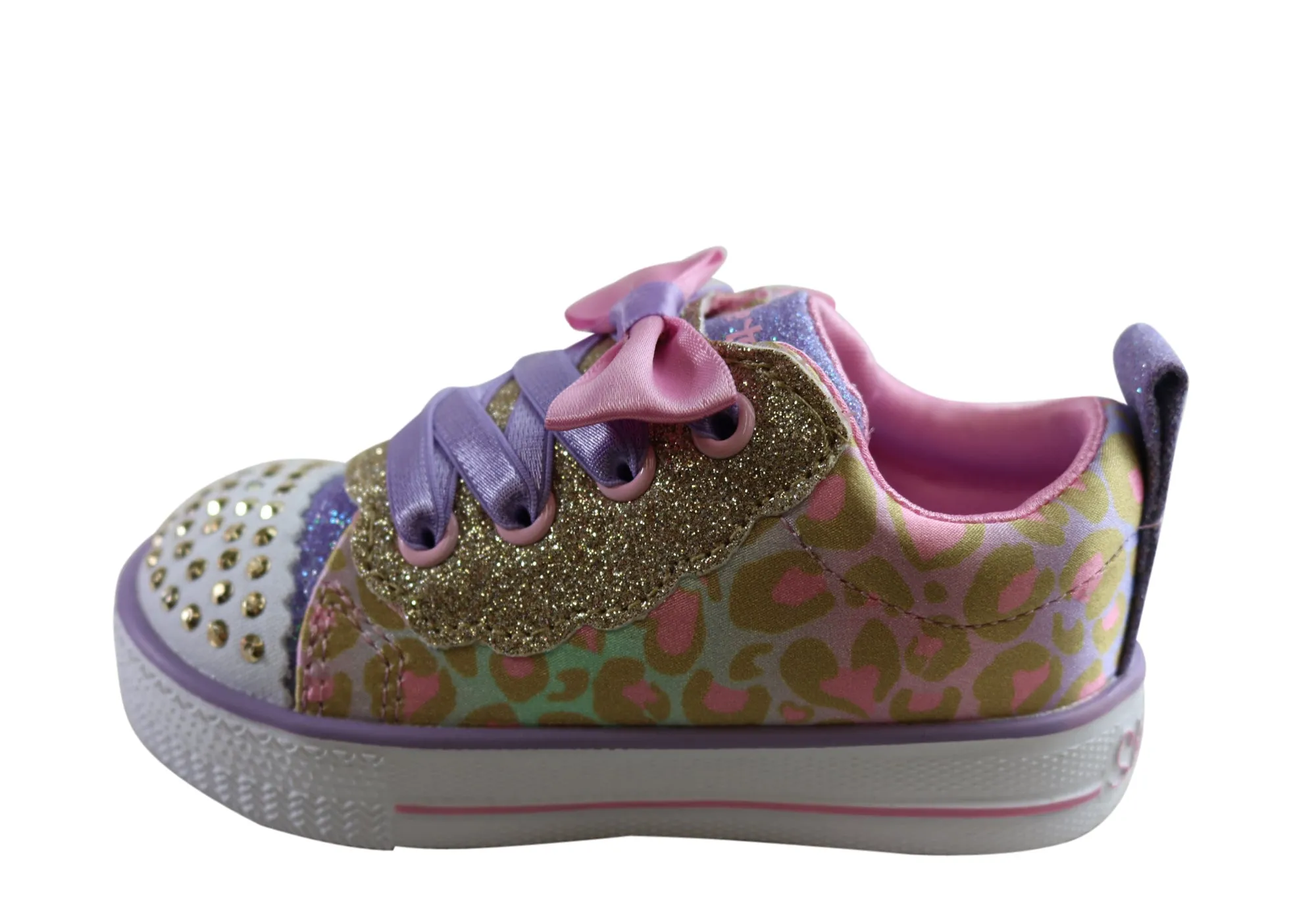 Skechers Toddler Kids Girls S Lights Shuffle Lite Sweet Spots Shoes
