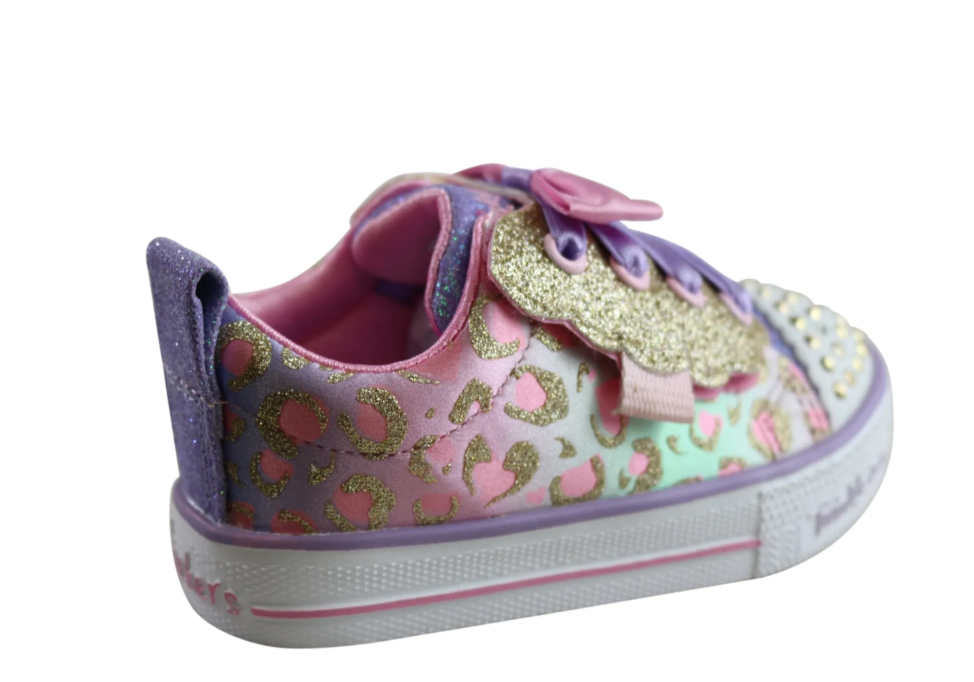 Skechers Toddler Kids Girls S Lights Shuffle Lite Sweet Spots Shoes
