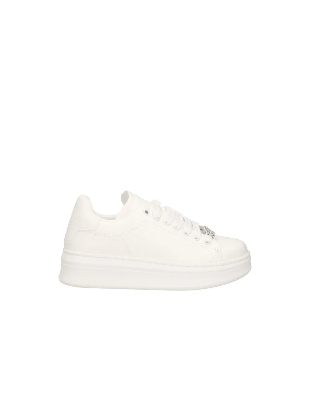 Sneakers Addict In Ecopelle Con Passalaccio - Argento Strass