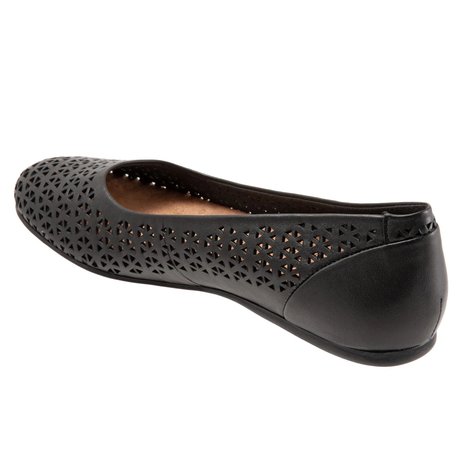 Softwalk Sonoma S1862-012 Womens Black Leather Slip On Ballet Flats Shoes