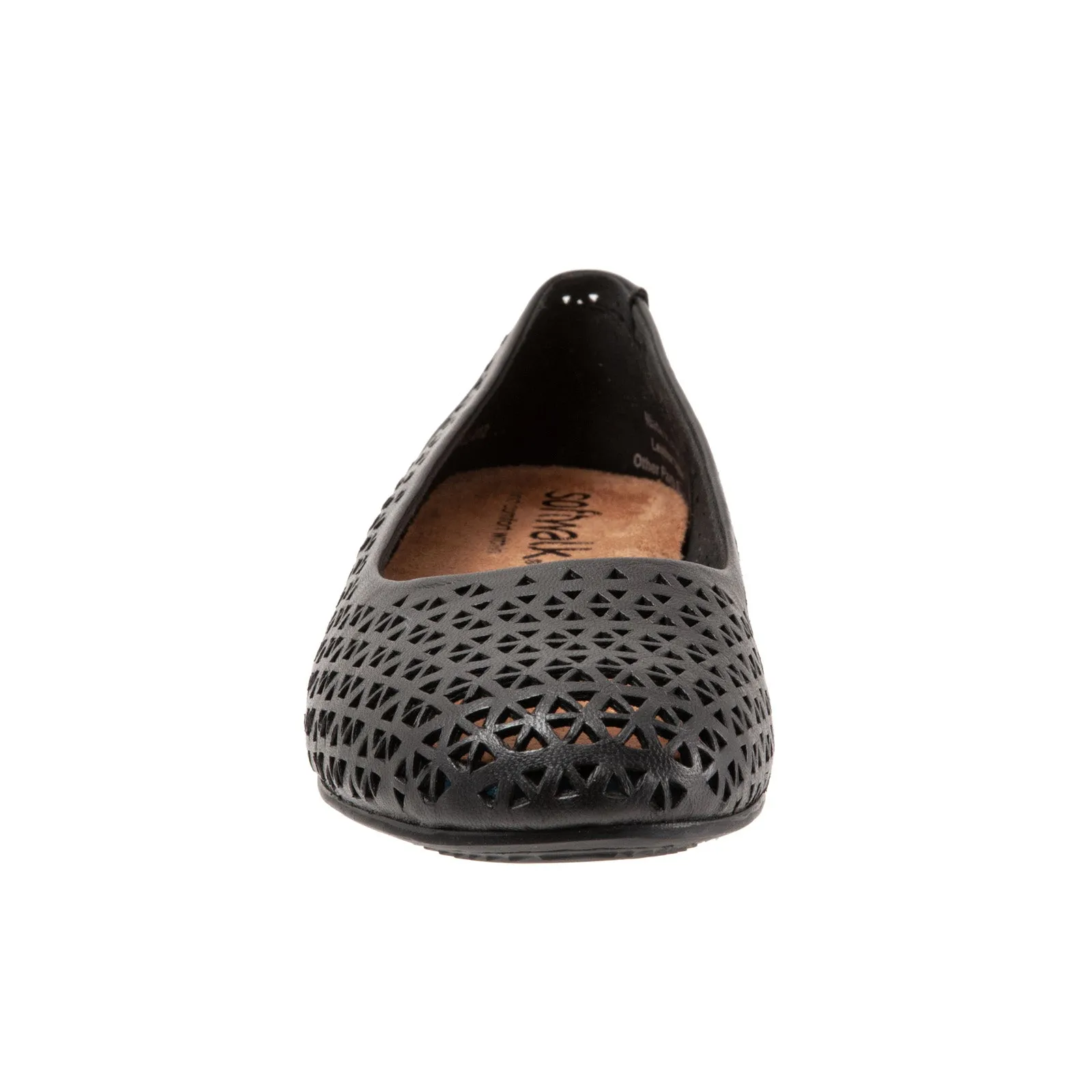 Softwalk Sonoma S1862-012 Womens Black Leather Slip On Ballet Flats Shoes