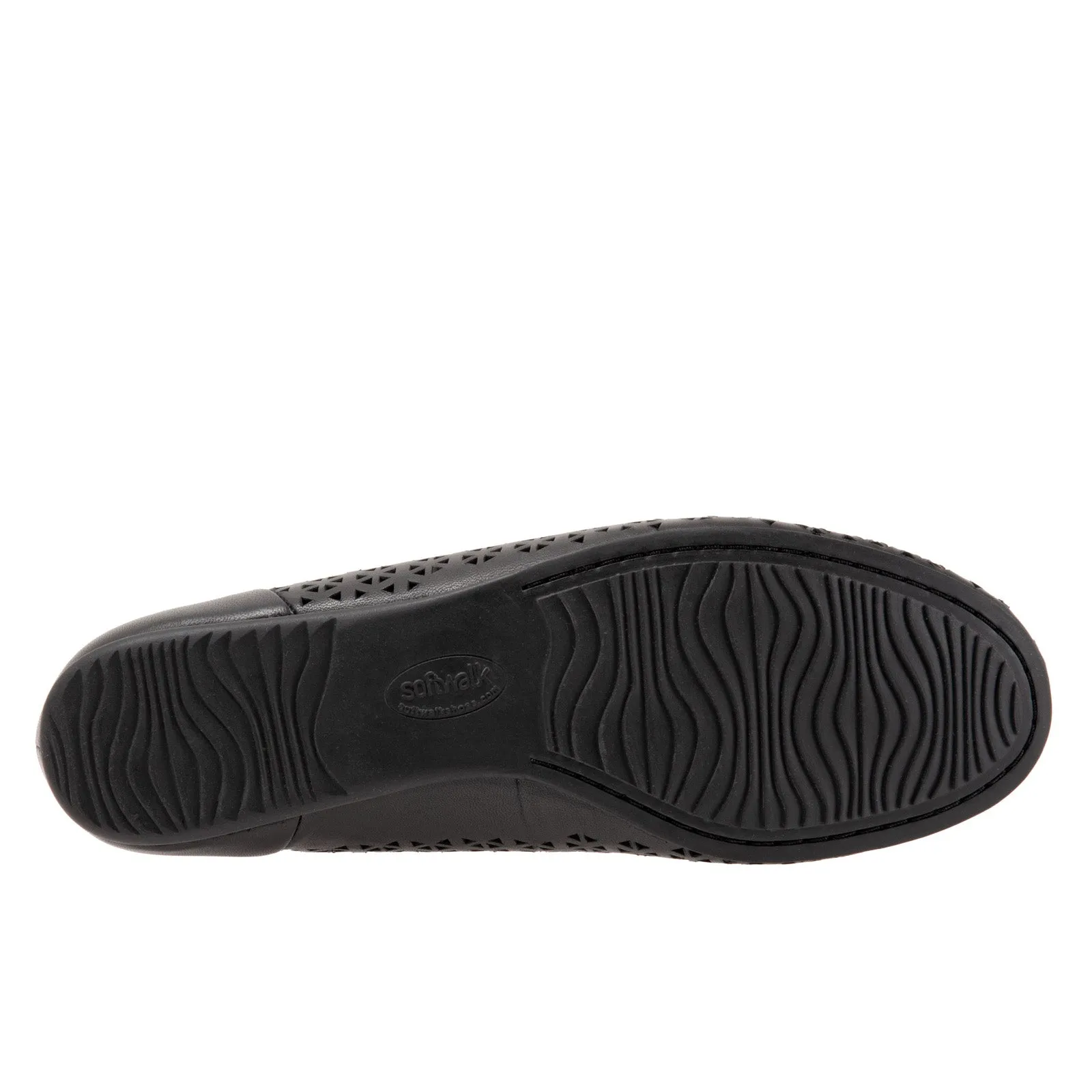 Softwalk Sonoma S1862-012 Womens Black Leather Slip On Ballet Flats Shoes