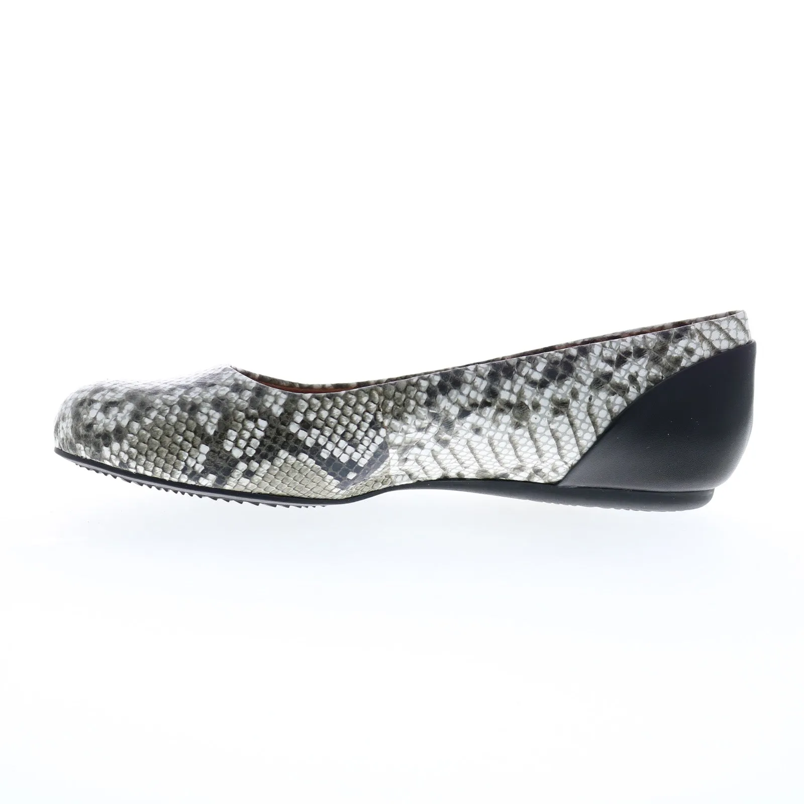 Softwalk Sonoma S1862-028 Womens Gray Leather Slip On Ballet Flats Shoes