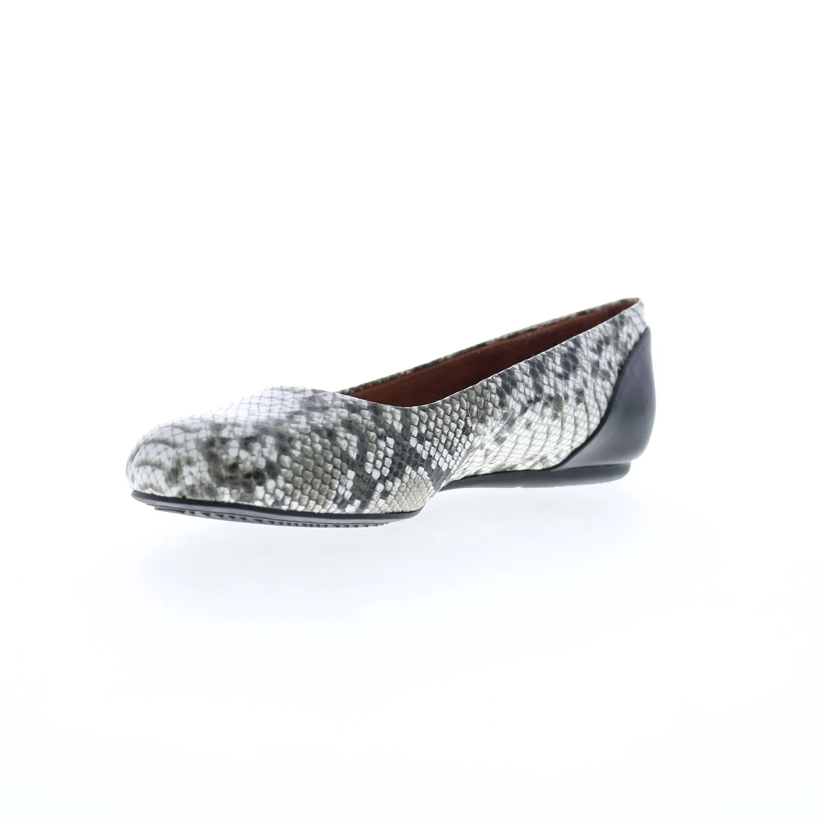 Softwalk Sonoma S1862-028 Womens Gray Narrow Leather Ballet Flats Shoes