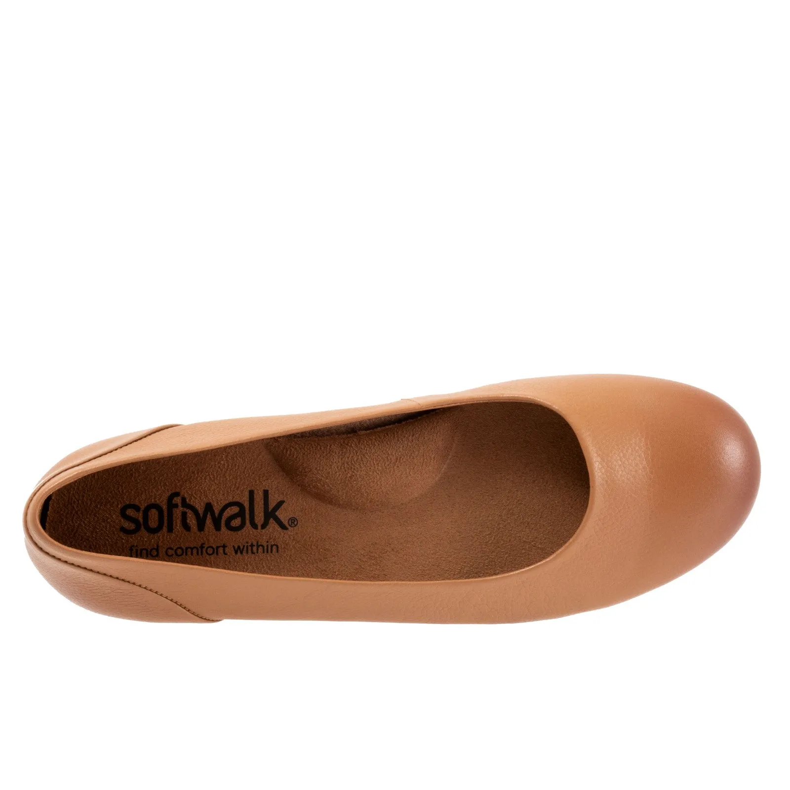Softwalk Sonoma S1862-251 Womens Brown Extra Wide Ballet Flats Shoes