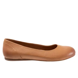Softwalk Sonoma S1862-251 Womens Brown Leather Slip On Ballet Flats Shoes