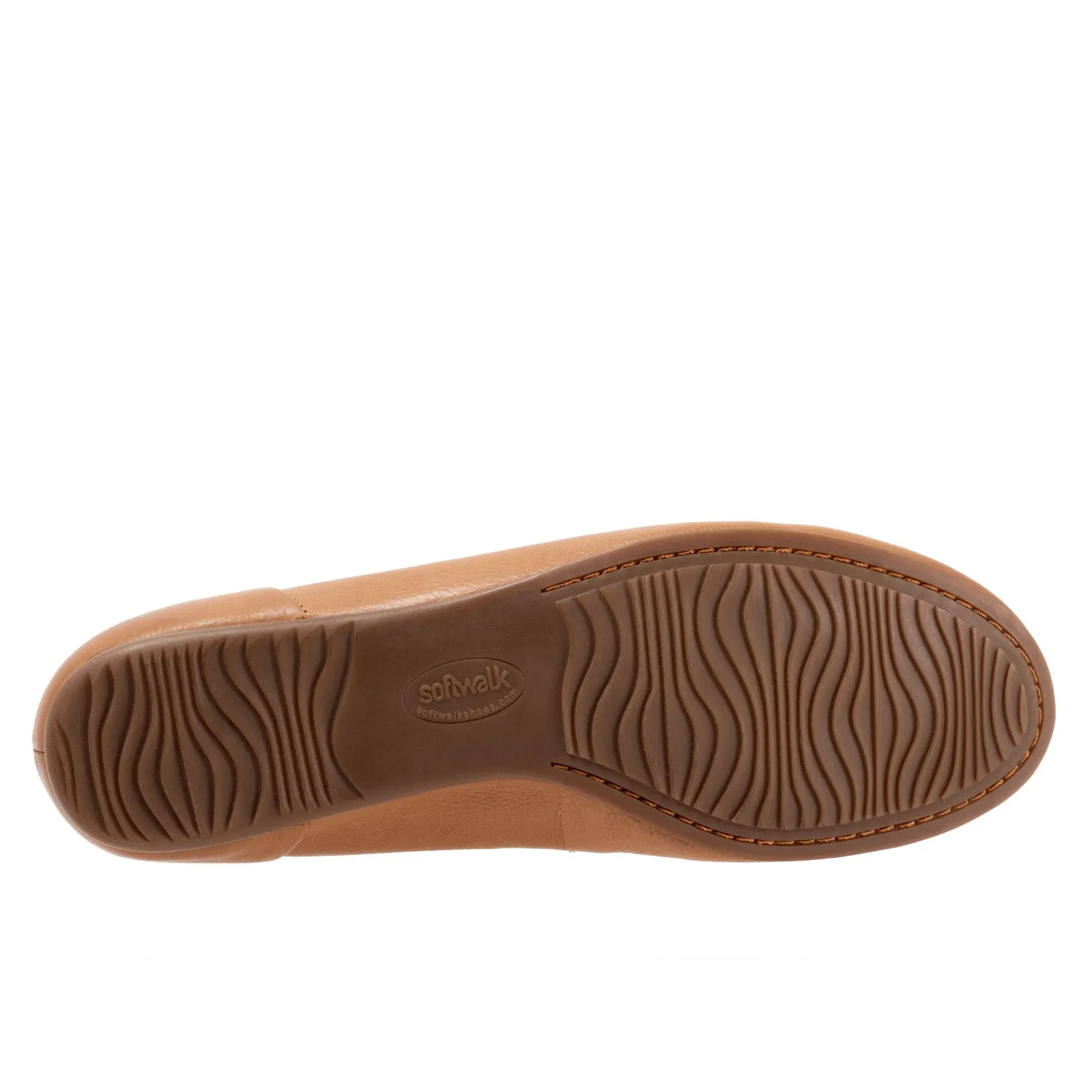 Softwalk Sonoma S1862-251 Womens Brown Leather Slip On Ballet Flats Shoes