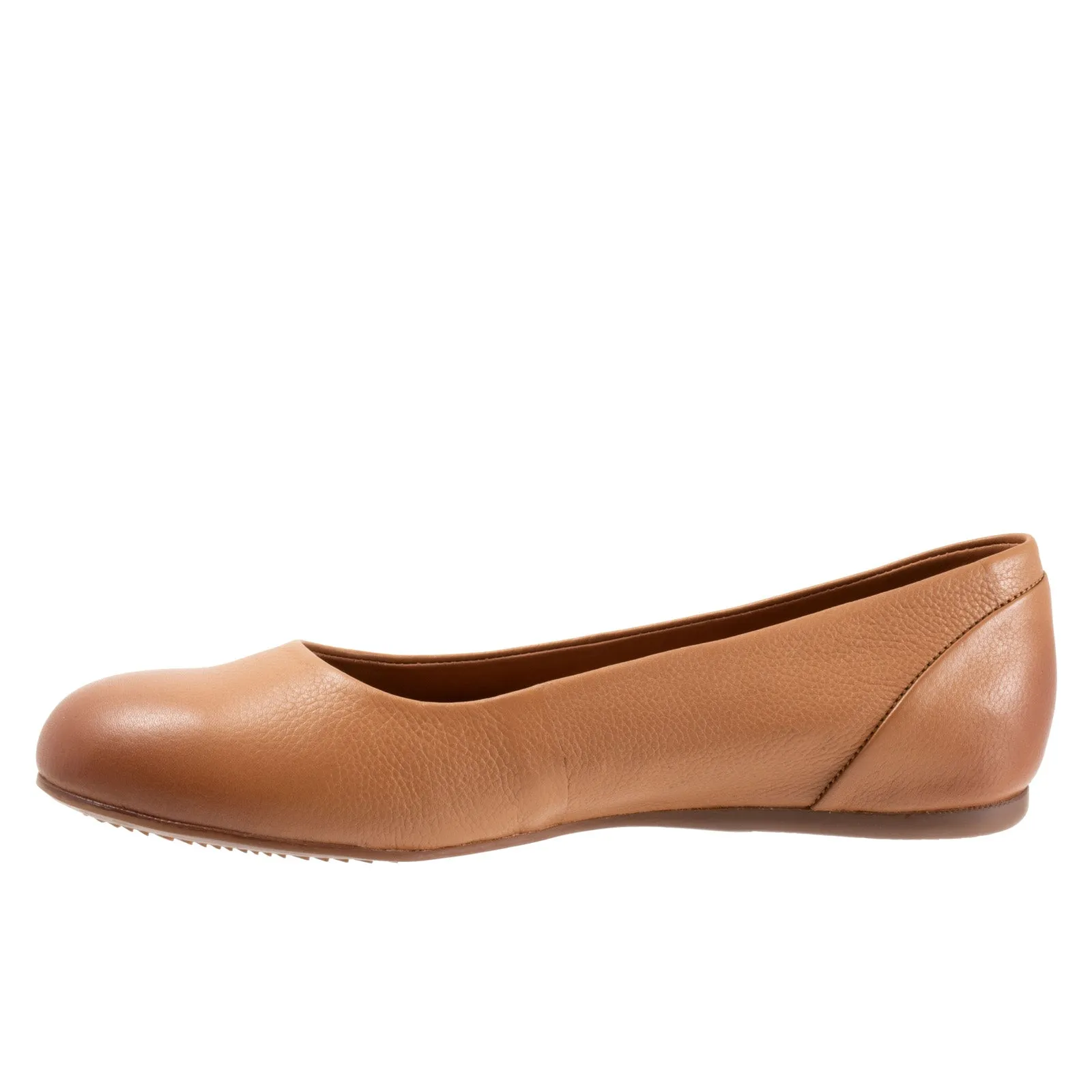 Softwalk Sonoma S1862-251 Womens Brown Leather Slip On Ballet Flats Shoes