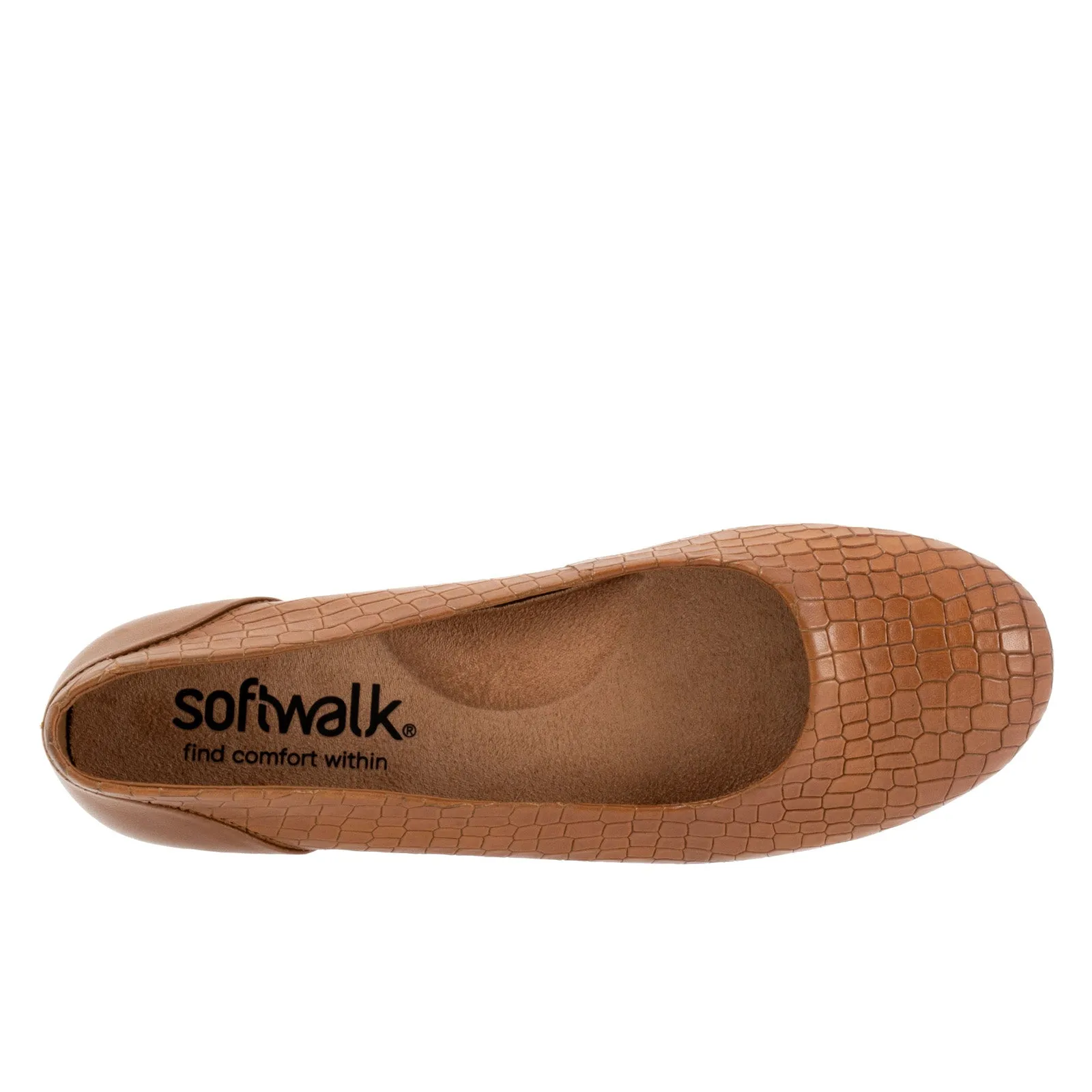 Softwalk Sonoma S1862-256 Womens Brown Extra Wide Ballet Flats Shoes