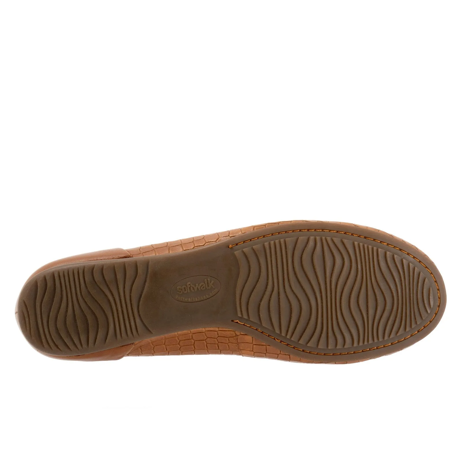 Softwalk Sonoma S1862-256 Womens Brown Wide Leather Ballet Flats Shoes