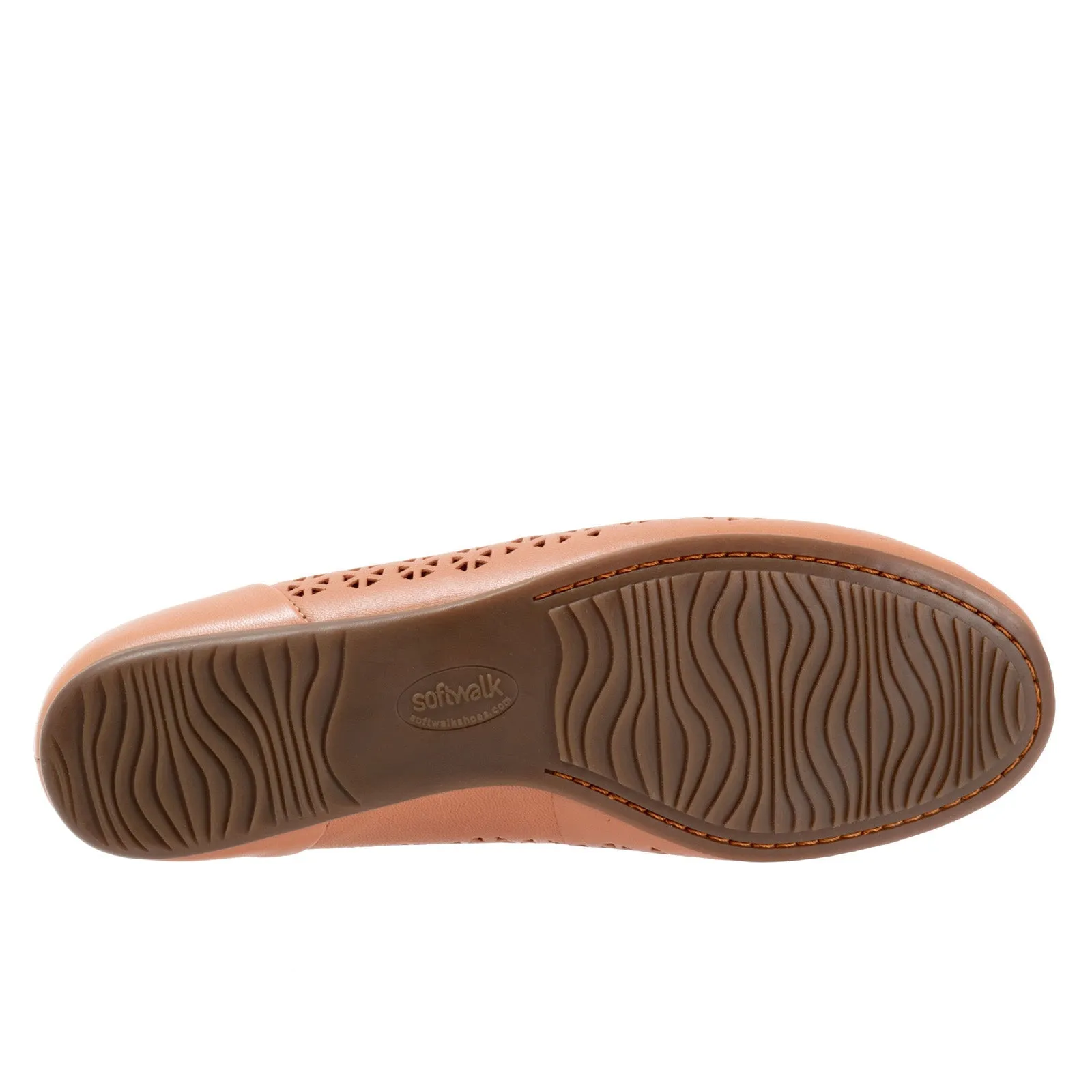 Softwalk Sonoma S1862-750 Womens Brown Wide Leather Ballet Flats Shoes
